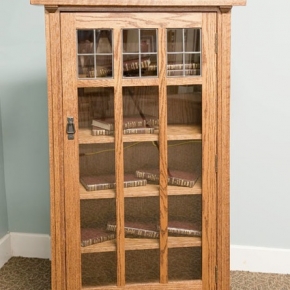 single door bookcase (Red Oak)